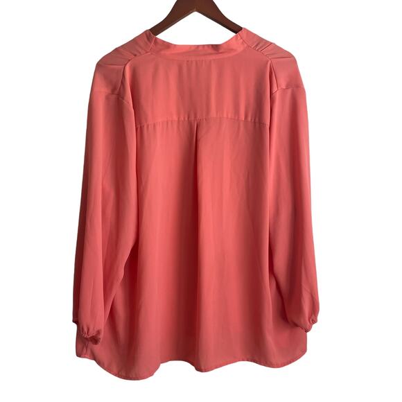 Appraisal Women Top 2X Peach Flowy High Low Hem Fairy‎ Pastel Office Travel - Picture 3 of 12